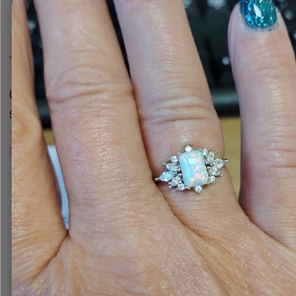 S925 Sterling Silver Fire Opal Ring. New. - Picture 5 of 13